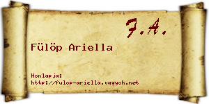 Fülöp Ariella névjegykártya